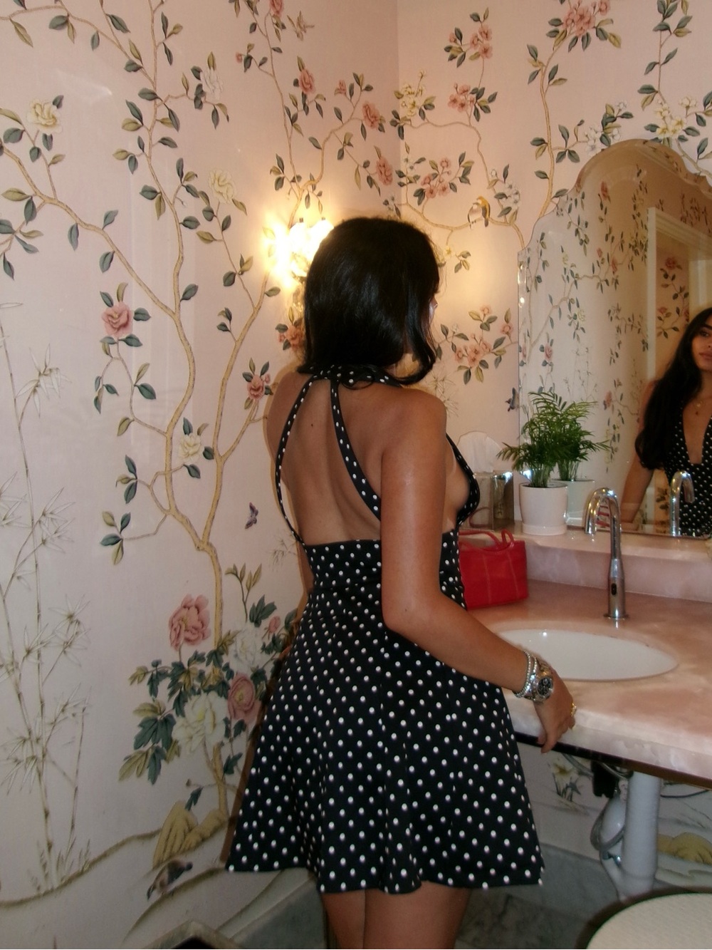 Zara Black Polka Dot Halter Skater Dress 🖤
